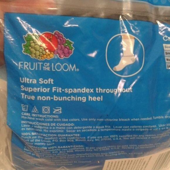 Fruit Of The Loom Size M 10.5-4 Crew Socks Girls 10 Pack Ultra Soft Black NEW - Picture 3 of 5